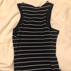 blue and white striped body con dress